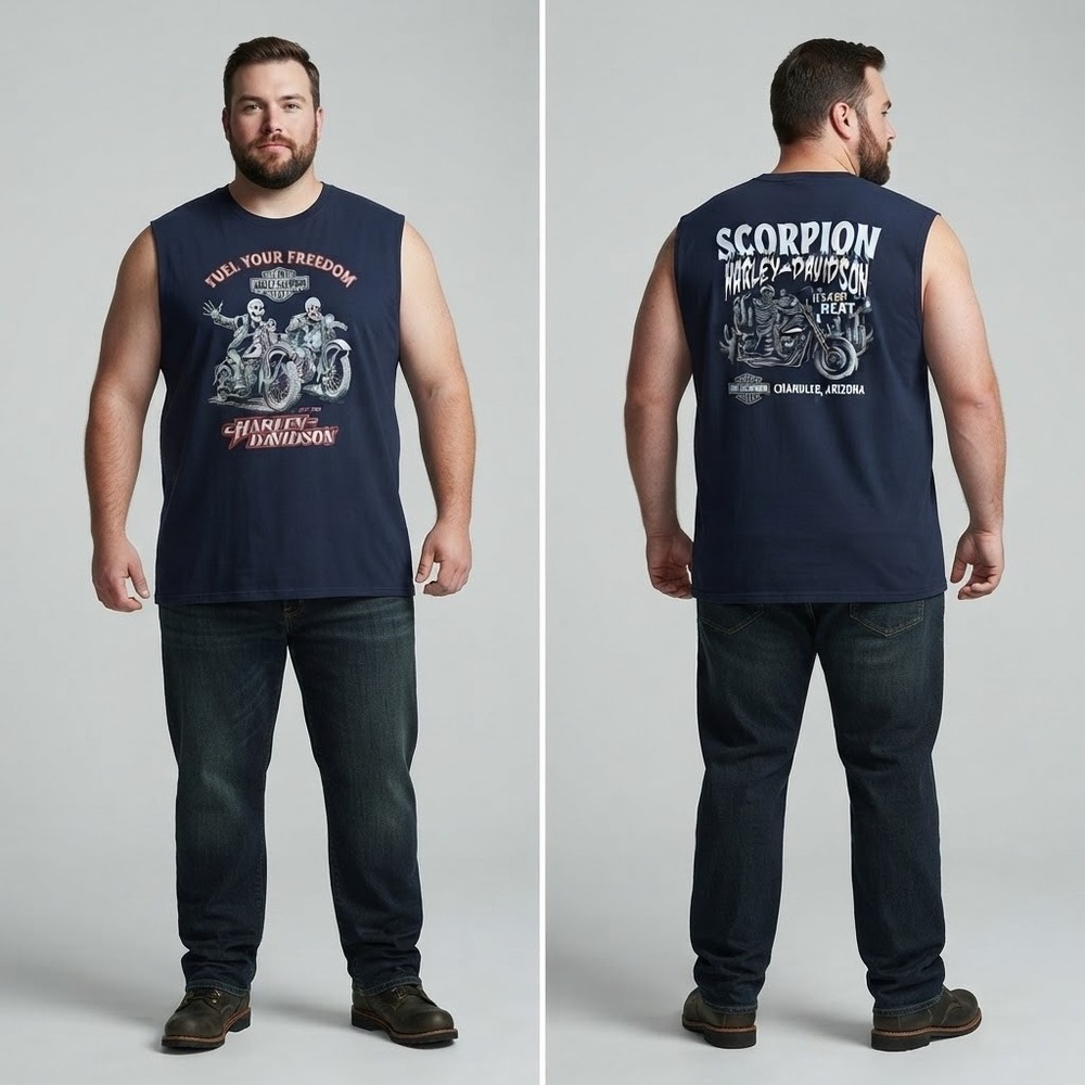Harley-Davidson Scorpion Tank Top Men 3XL Blue Chandler AZ Fuel Your Freedom